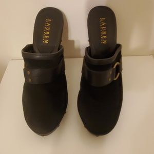Ralph Lauren Leather Clogs - Brass Buckle Stud